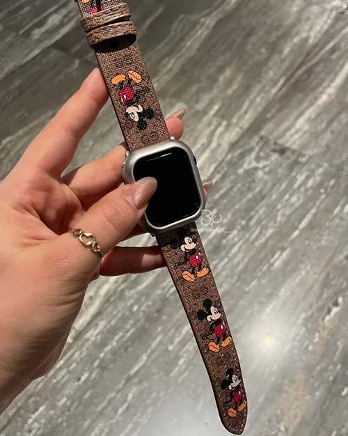 بند اپل واچ مدل چرم Gucci میکی BA1616