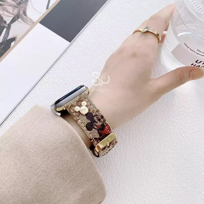 بند اپل واچ مدل میکی کرمی BA1139