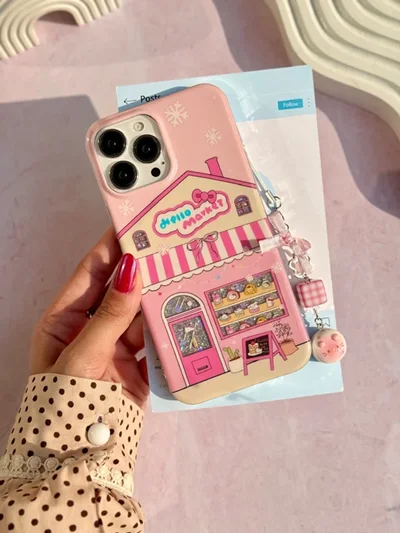 قاب آیفون مدل hello market به همراه آویز G1018