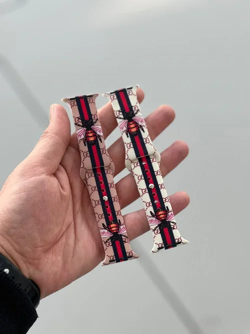 بند اپل واچ مدل سیلیکون طرحدار Gucci گوچی BA1521